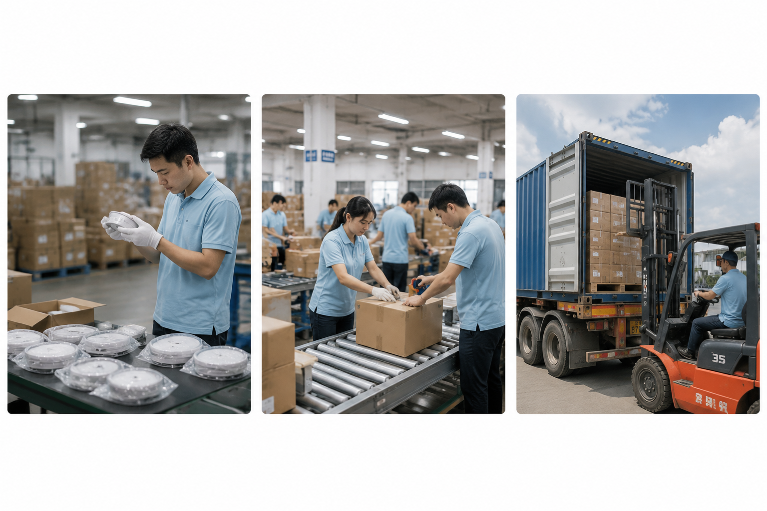 Inspection and container loading of lighting products