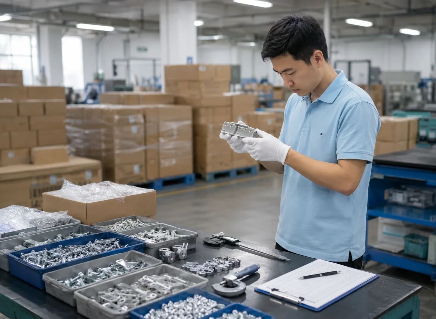 Raw material inspection in factory