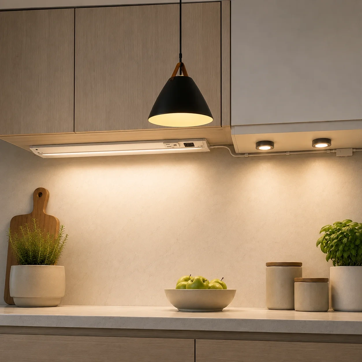 Kitchen countertop and island lighting application