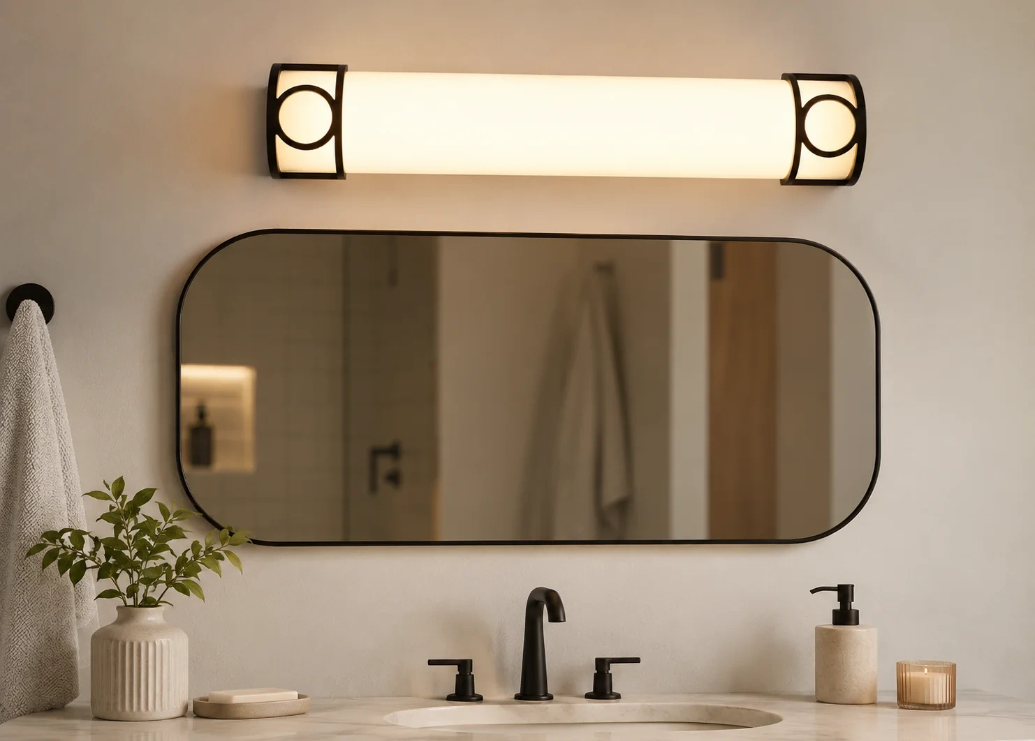 Model [Model Number] Custom Length Vanity Light