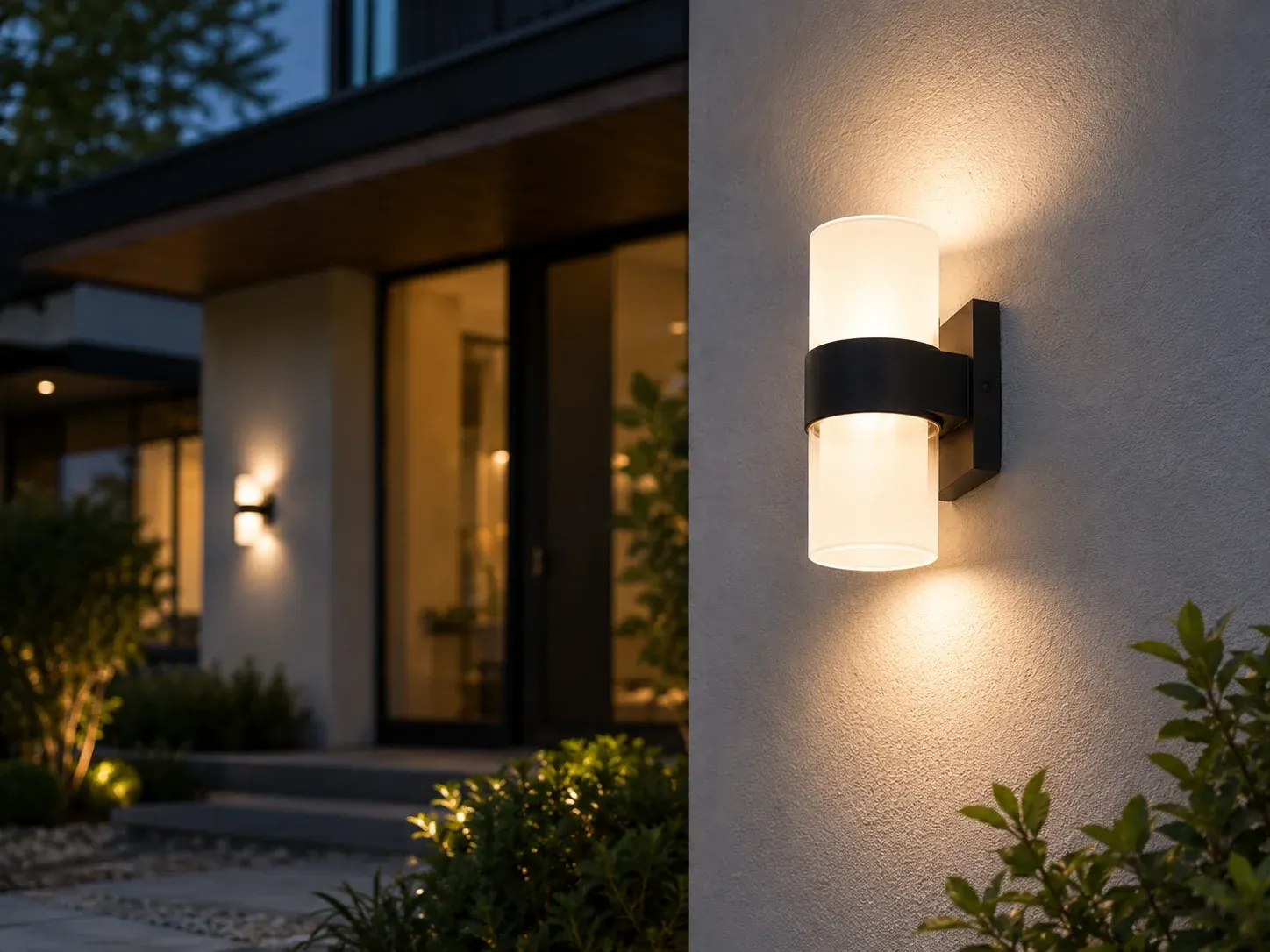 Outdoor LED wall light with motion sensor