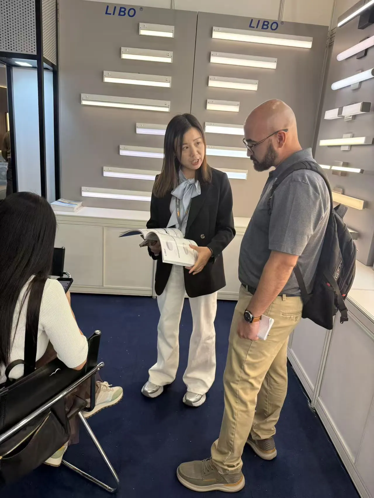 Smart downlight testing demonstration at exhibition
