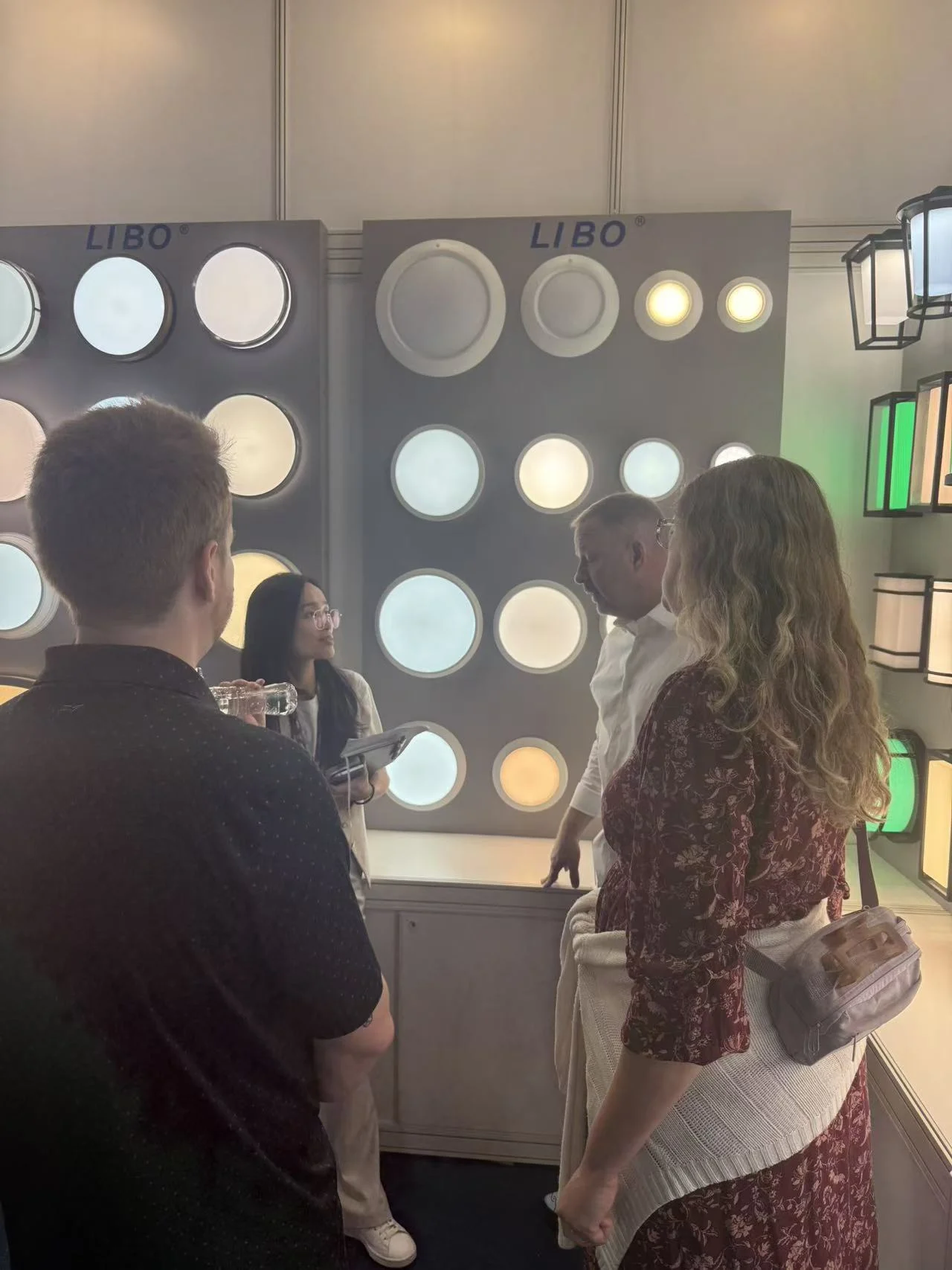 Customer discussing commercial lighting project