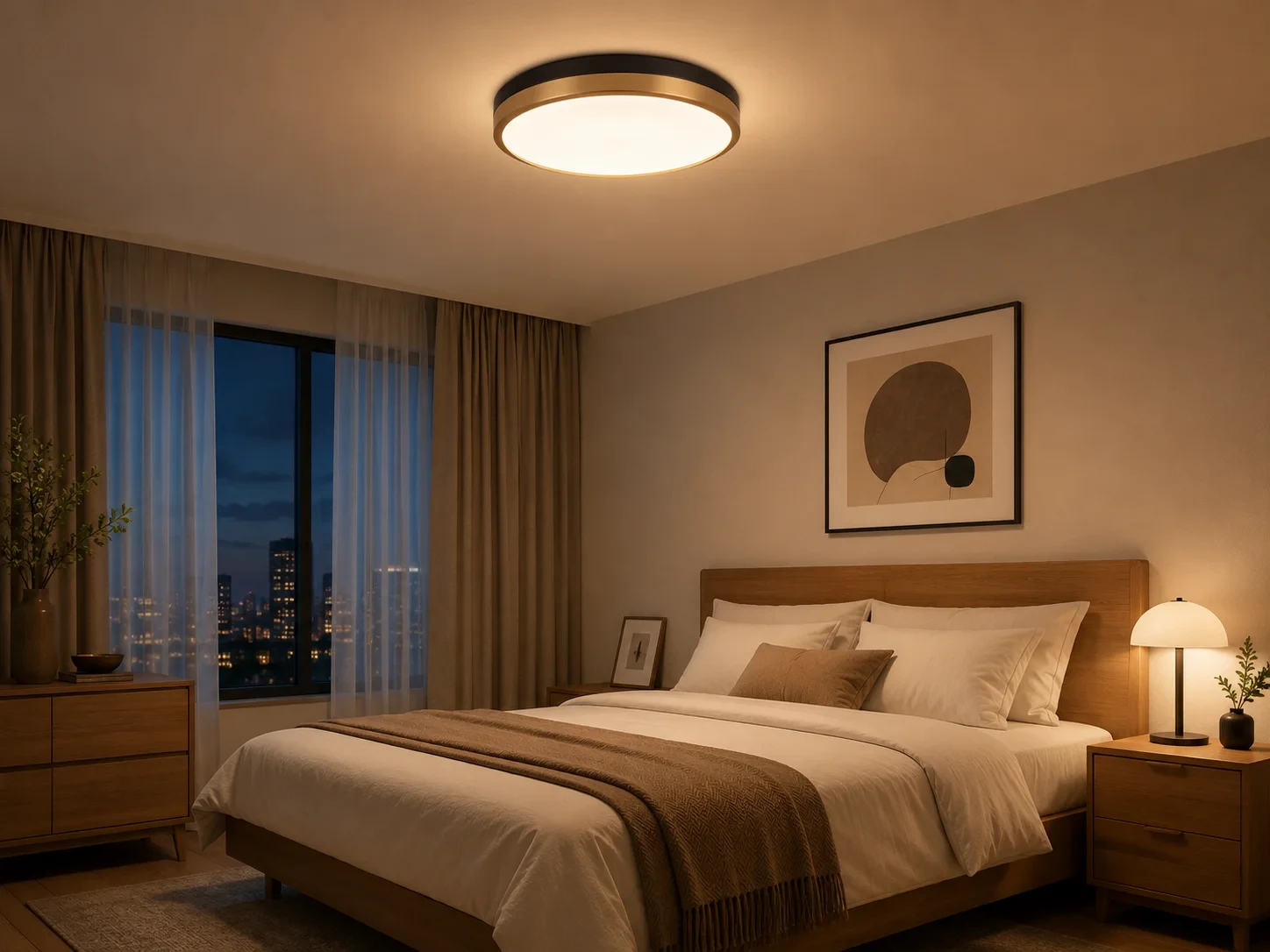 Bedroom ceiling lighting application