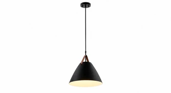 LED pendant light suspended over kitchen island