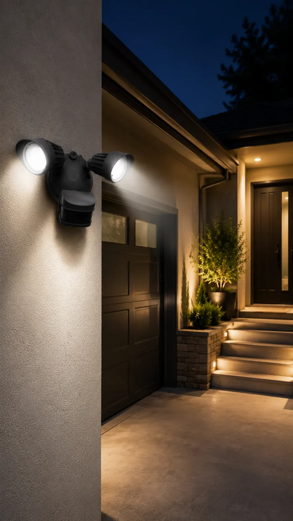 Garage security lighting installation