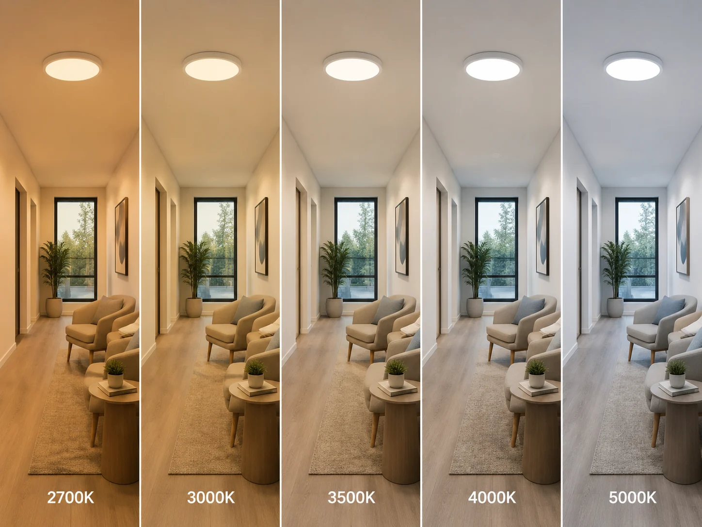 Selectable CCT flush mount light options