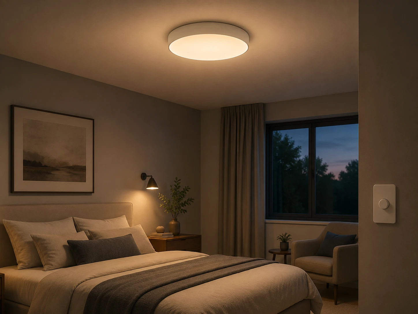 TRIAC dimming and flicker testing for LED flush mount ceiling light