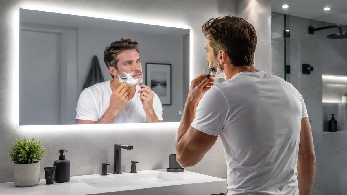 LED mirror emitting 5000K daylight white light