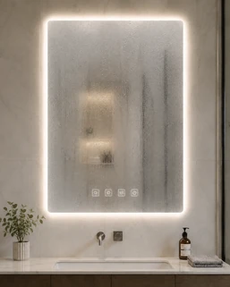Standard bathroom mirror fogged up
