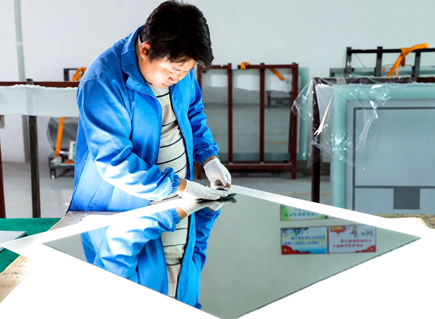 Visual inspection of mirror surface and packaging