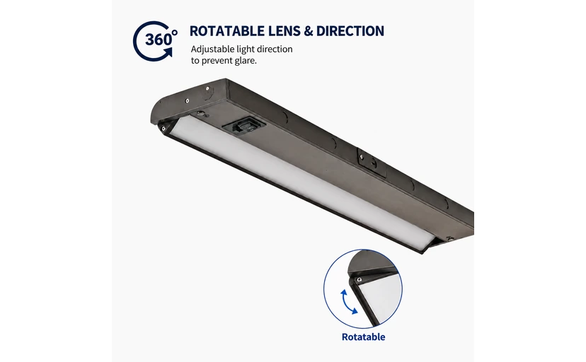 Rotatable lens on LED fixture