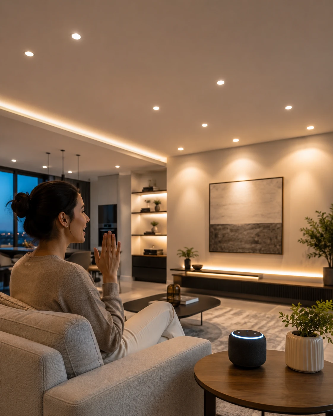 Smart lighting app control interface on mobile