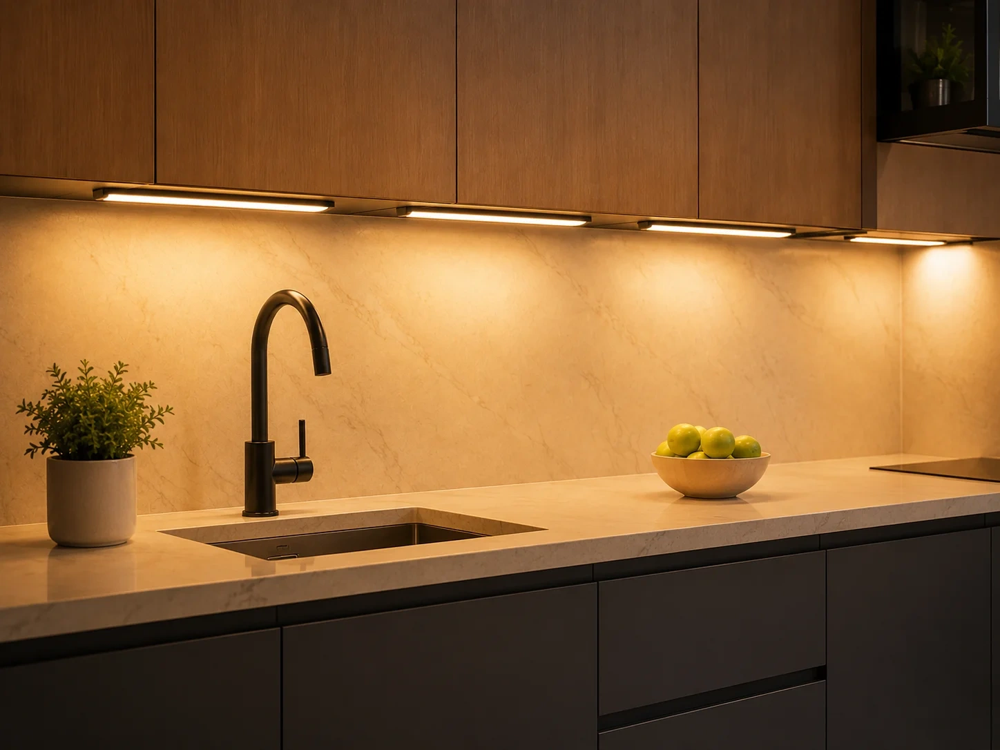 Kitchen cabinet lighting application