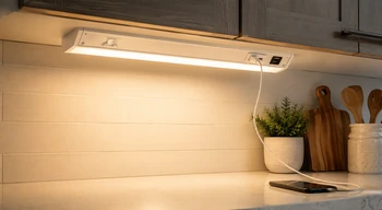 LED Under Cabinet Light with USB-C and Outlet