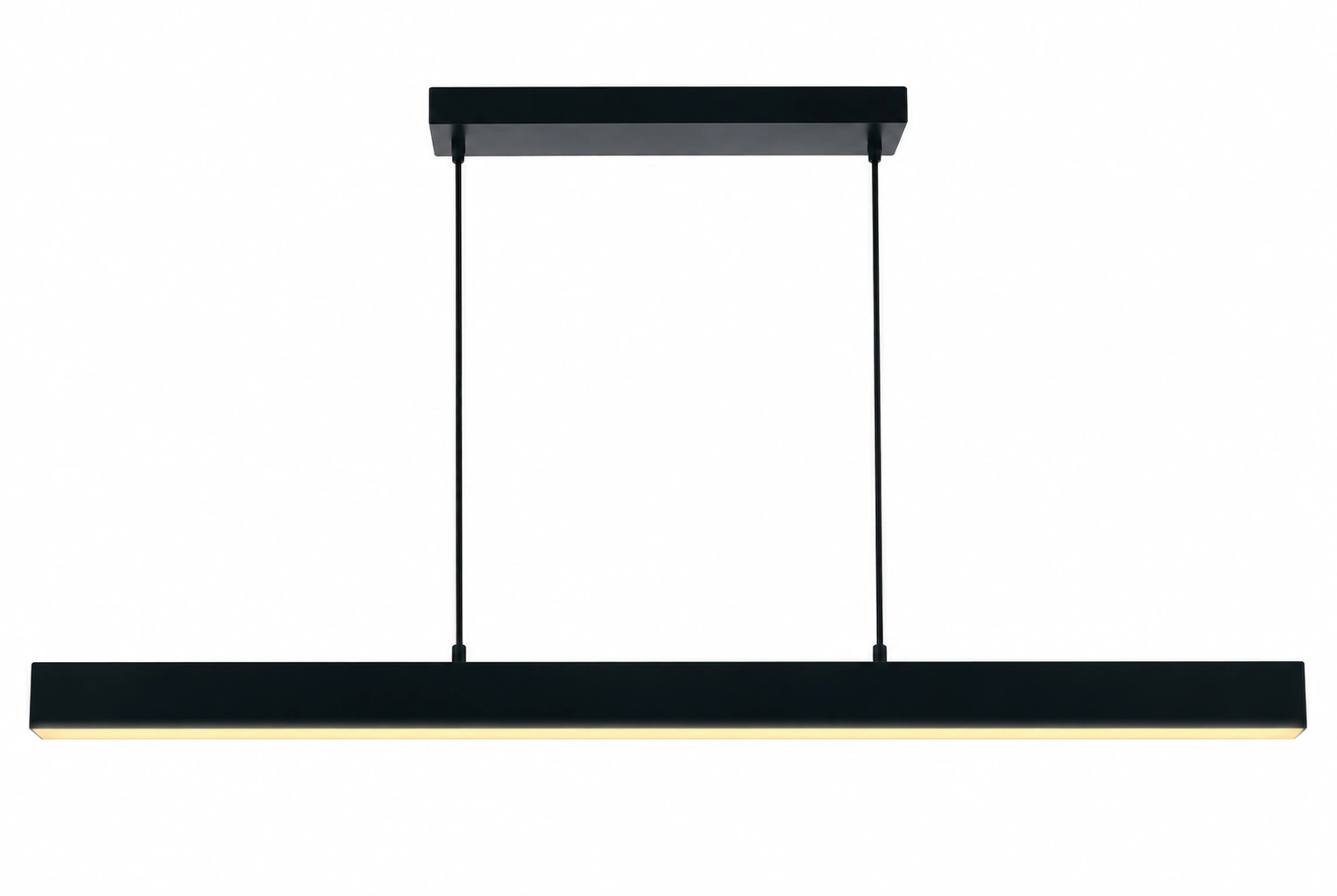Suspended LED linear light installed in an open ceiling office